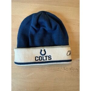 Reebok NFL Indianapolis Colts Knit Beanie Hat One Size Blue White